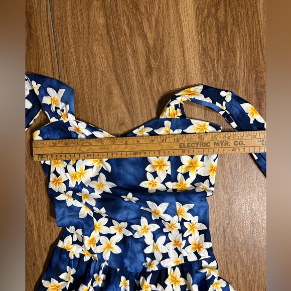 ❌SOLD❌Aloha Moi Hawaiian Dress Size XXL Floral Pattern Blue White Plumeria - Picture 12 of 12